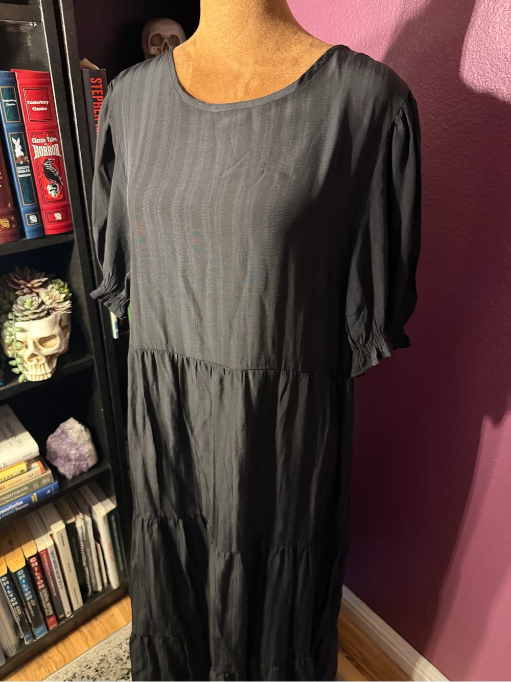 Pretty Garden NWT witchy goth black tiered maxi